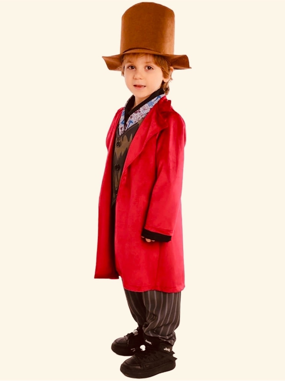 Willy Wonka or Ring Master Kids Costume with Brown Top Hat